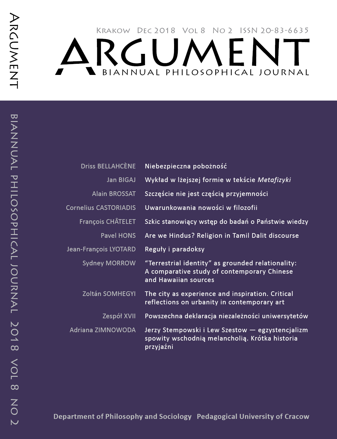 Argument: Biannual Philosophical Journal